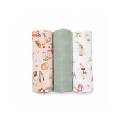 Set 3 Tutos de Muselina Amigos de la granja 60 x 60 cm