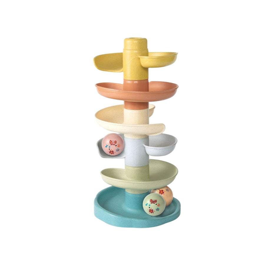 Torre espiral con pelotas sonajeras