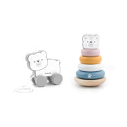 Animal de arrastre y argollas apilables Blanco