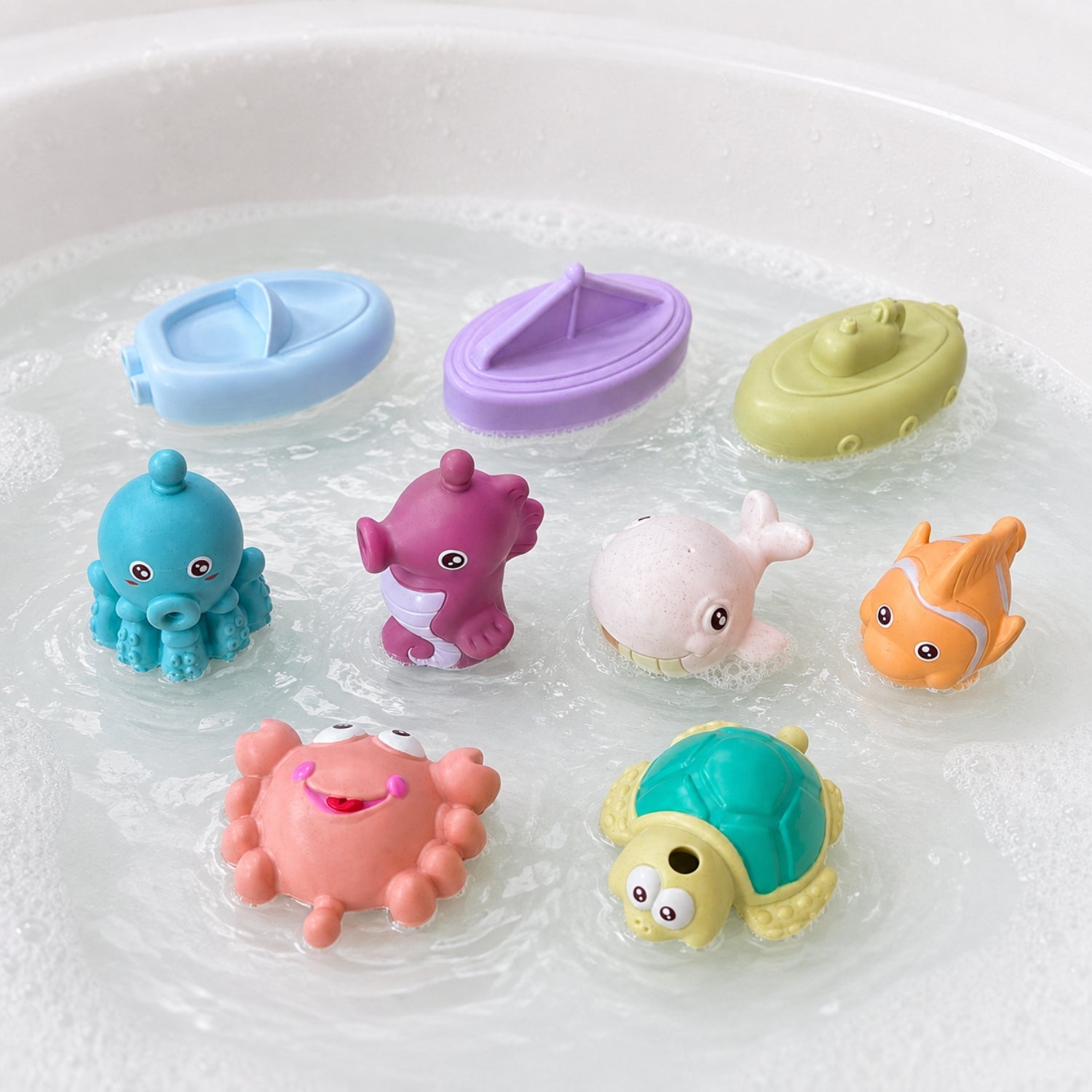 Juego de baño Barcos y animales marinos