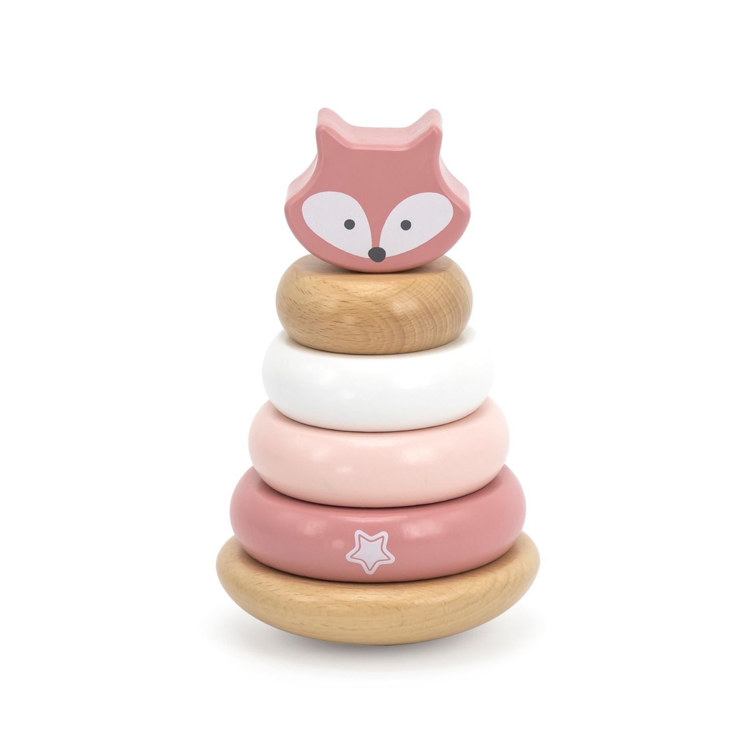 Animal de arrastre y argollas apilables Rosado