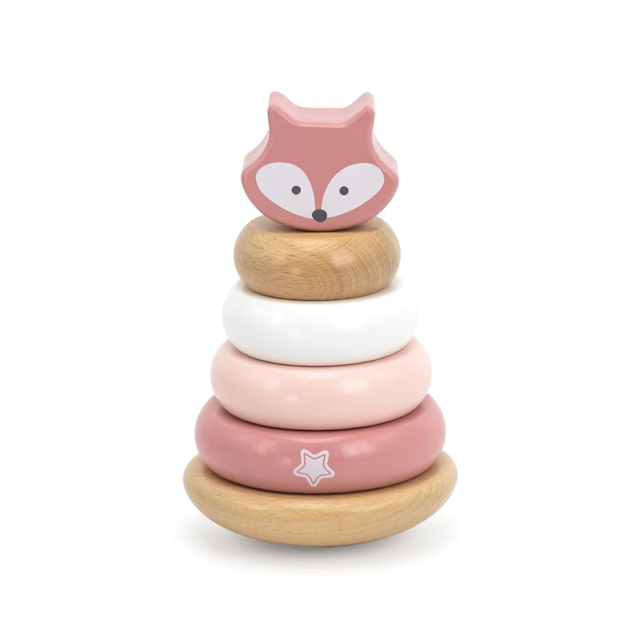 Animal de arrastre y argollas apilables Rosado