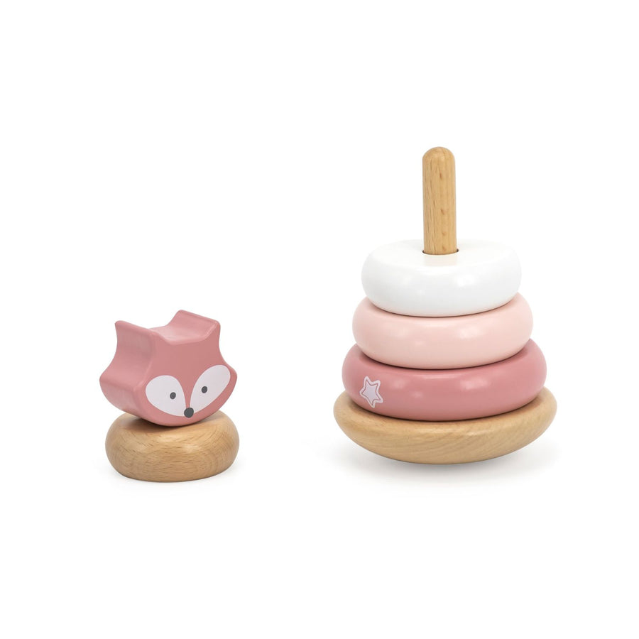 Animal de arrastre y argollas apilables Rosado