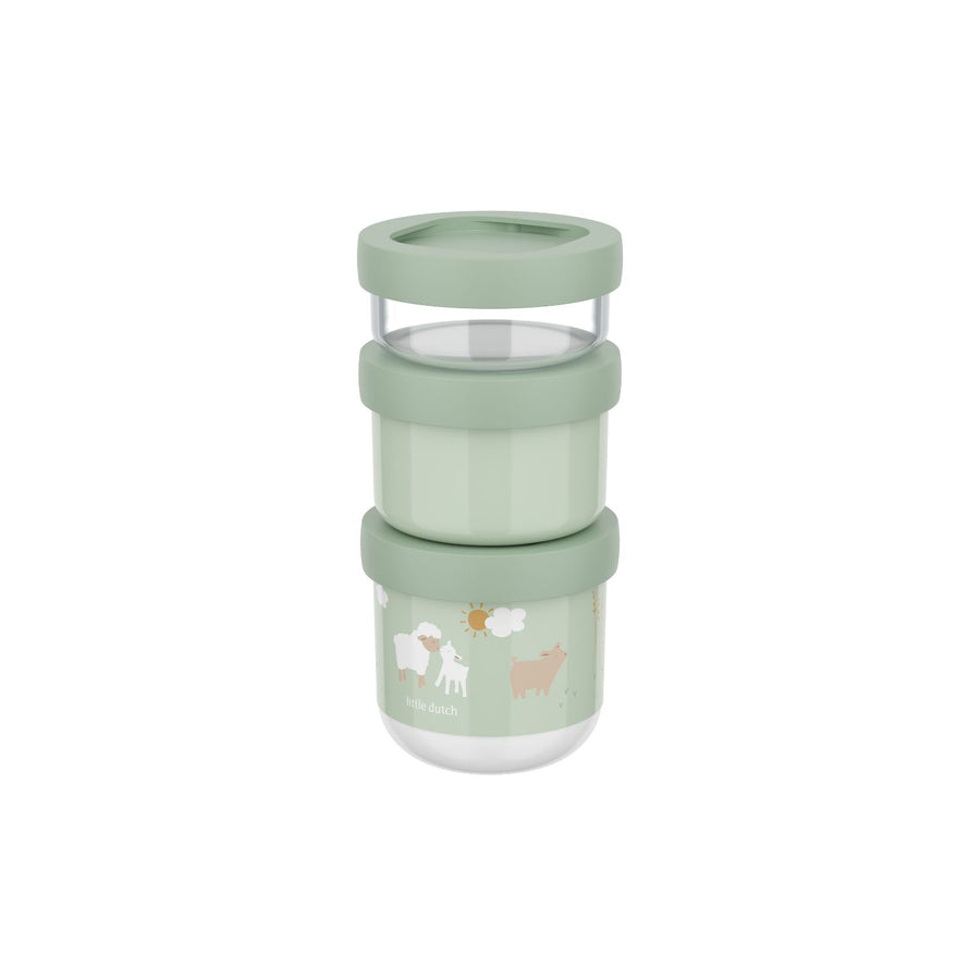 Set contenedores Little farm Verde 100 ml + 175 ml + 275 ml