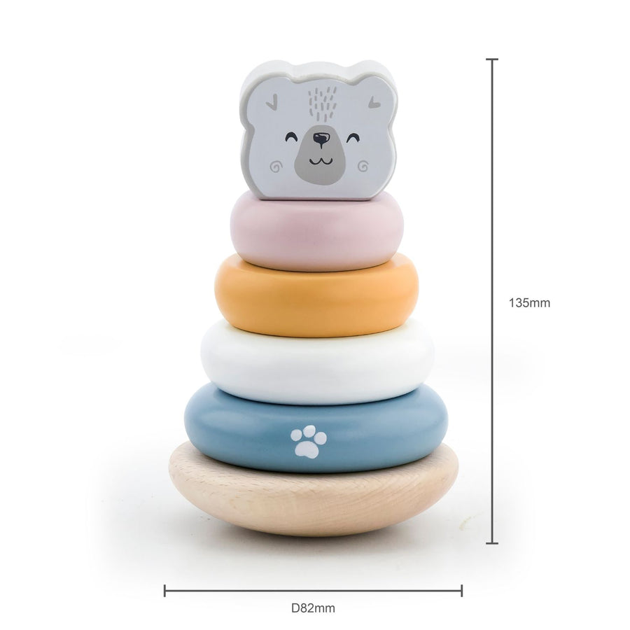 Animal de arrastre y argollas apilables Blanco