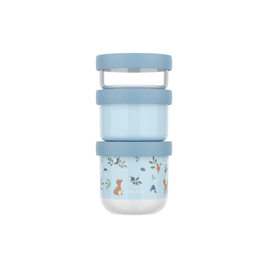 Set contenedores Forest friends Azul 100 ml + 175 ml + 275 ml