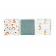 Set 3 Tutos de Muselina Amigos del bosque 60 x 60 cm