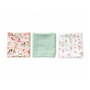 Set 3 Tutos de Muselina Amigos de la granja 60 x 60 cm