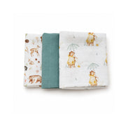 Set 3 Tutos de Muselina Amigos del bosque 60 x 60 cm