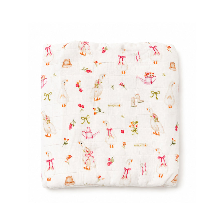 Swaddle Manta de Bambú y Algodón Ganso en el jardín 120 x 110 cm