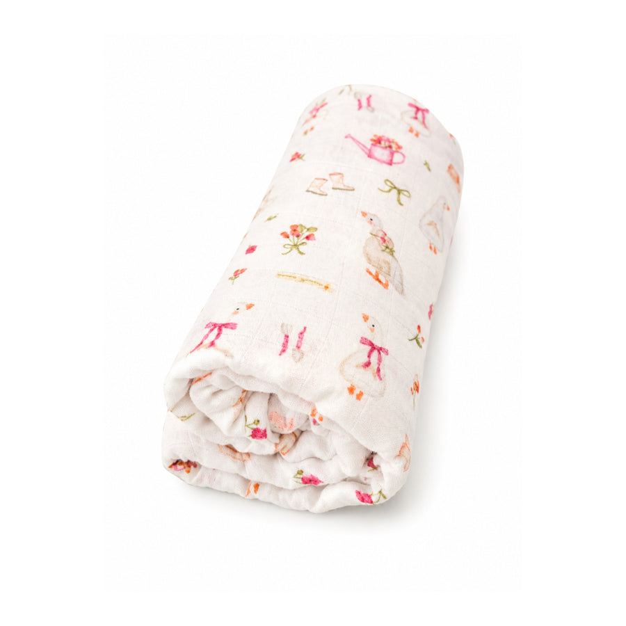 Swaddle Manta de Bambú y Algodón Ganso en el jardín 120 x 110 cm