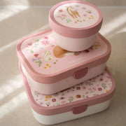 Lonchera Bento box Fairy garden Rosado 2x 200 ml + 1250 ml