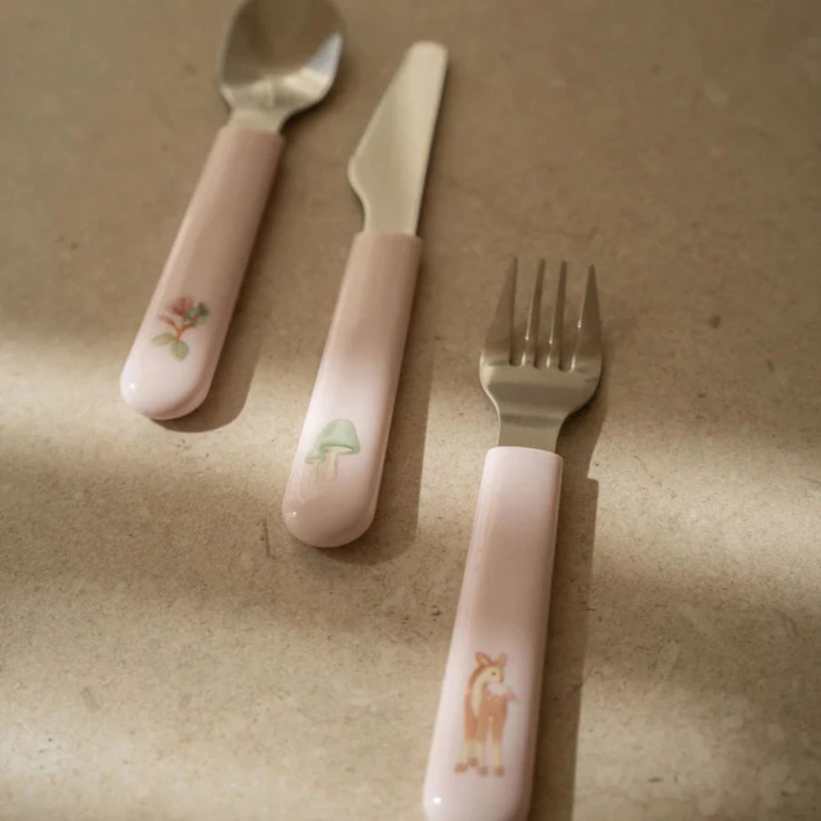 Set cubiertos Fairy garden Rosado