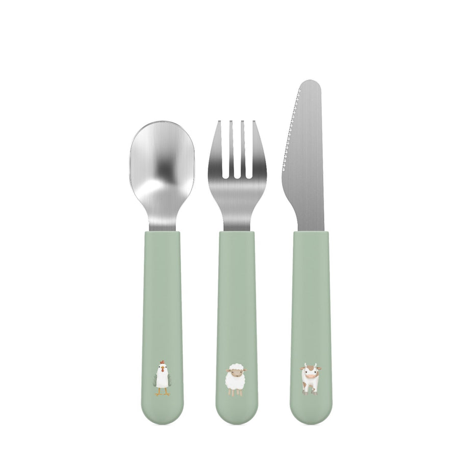 Set cubiertos Little farm Verde